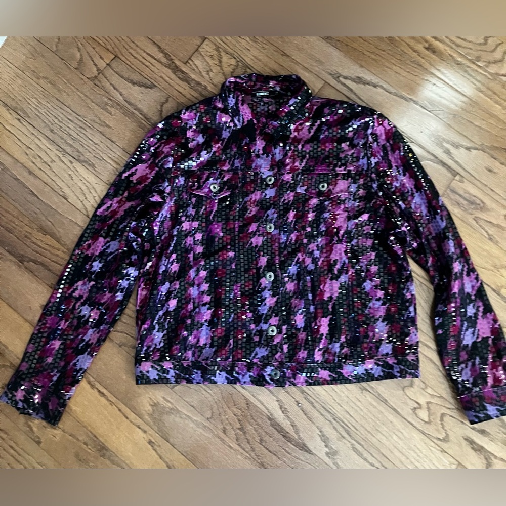 Elementz Sequined Multicolor Button Down Blazer S… - image 4